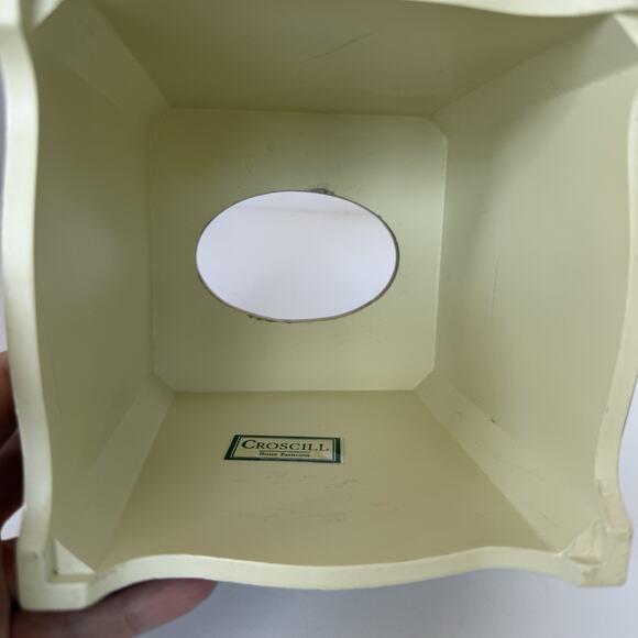 Vintage Croscill Cottage Rose 2 Piece Set Waste Basket Tissue Box Cover Wooden - Picture 4 of 12